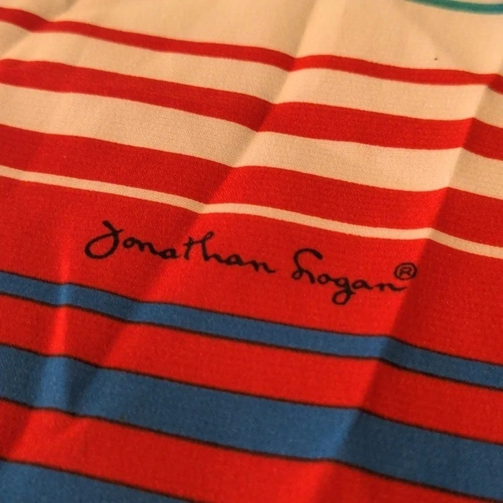 JONATHAN LOGAN Vintage Stripe SCARF Coastal Grandma Color Block Hair Tie